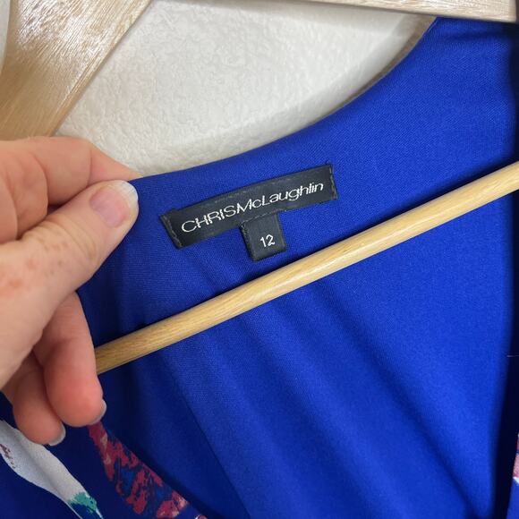 Chris McLaughlin Blue Floral Maxi Wrap Dress 12 - Picture 5 of 12